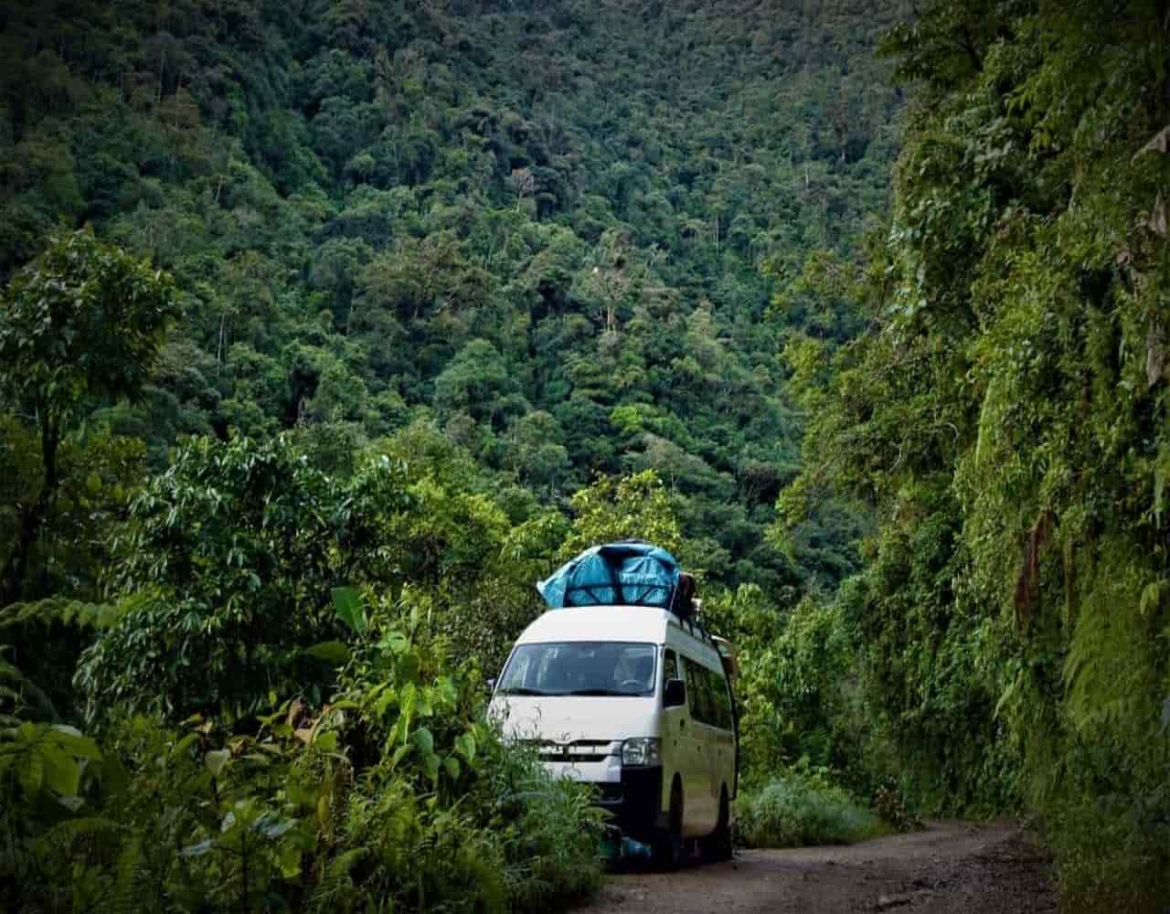 A private van will transport you through the beautiful cloud forest