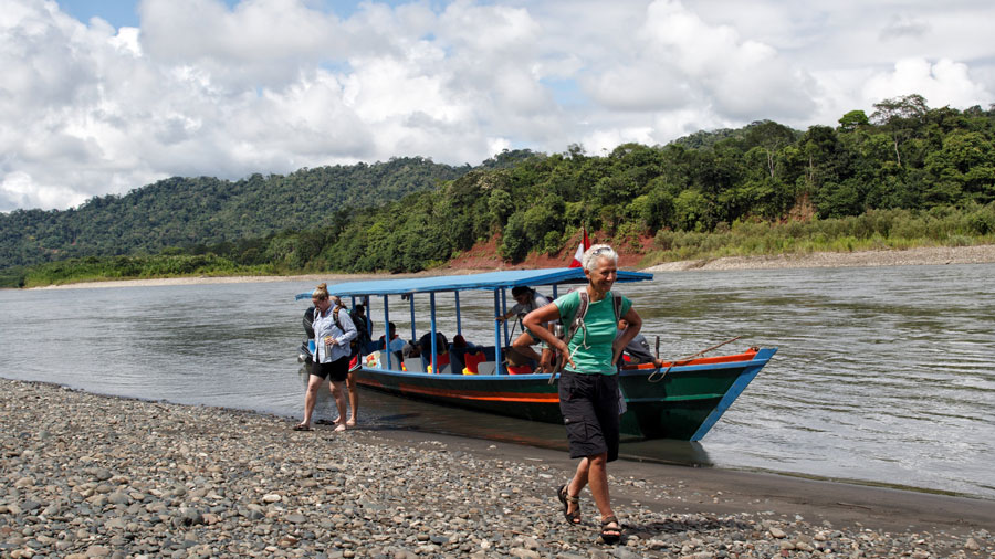 A boat on the Madre de Dios River
